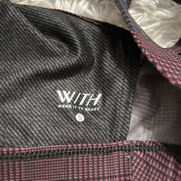 WEAR IT TO HEART SPORTS BRA SMALL RED BLACK SHEER PLAID CUT OUT STRAPPY BRALETTE - Picture 4 of 5